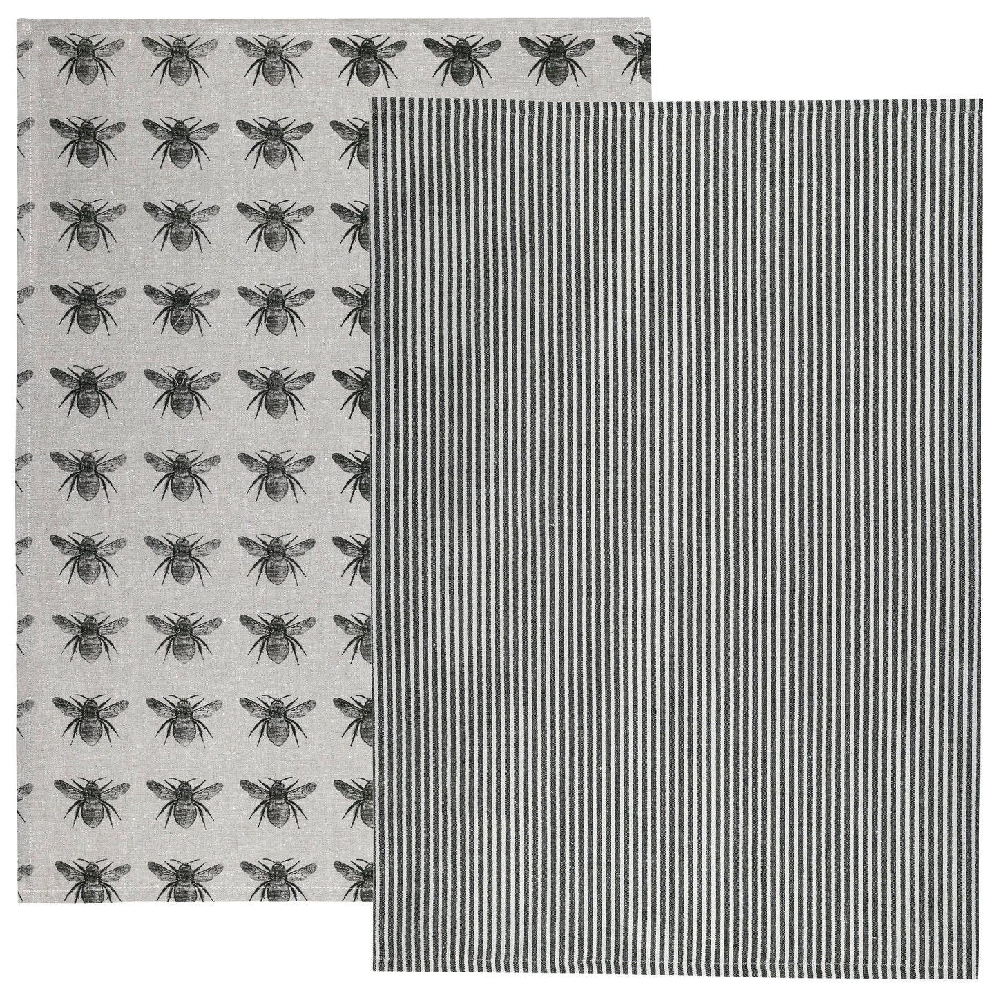 Olive Green Honey Bee Tea Towel Pack