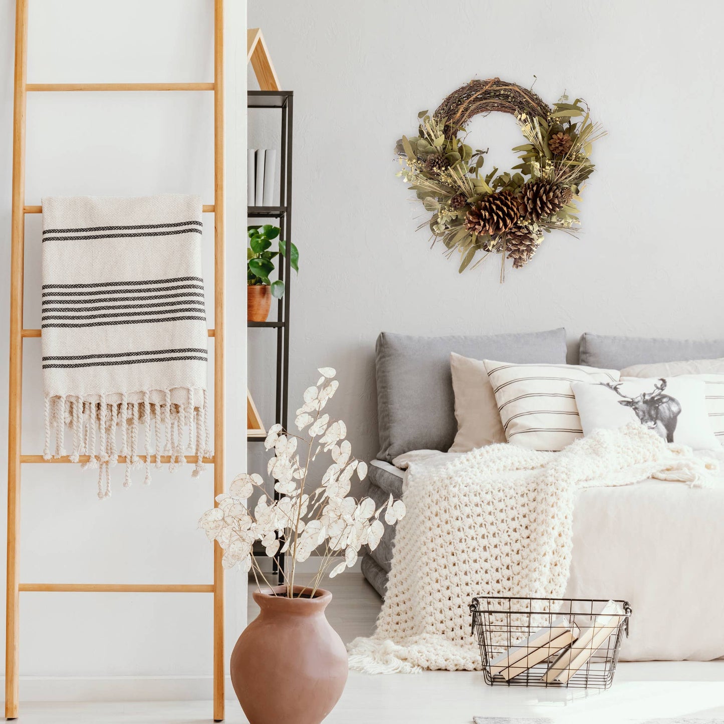 Woodland Pinecone Half Wreath