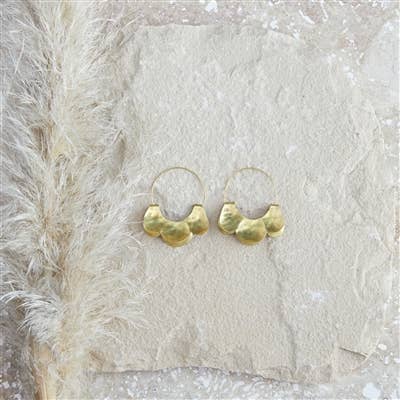 Yucca Earring - Scalloped, Brass