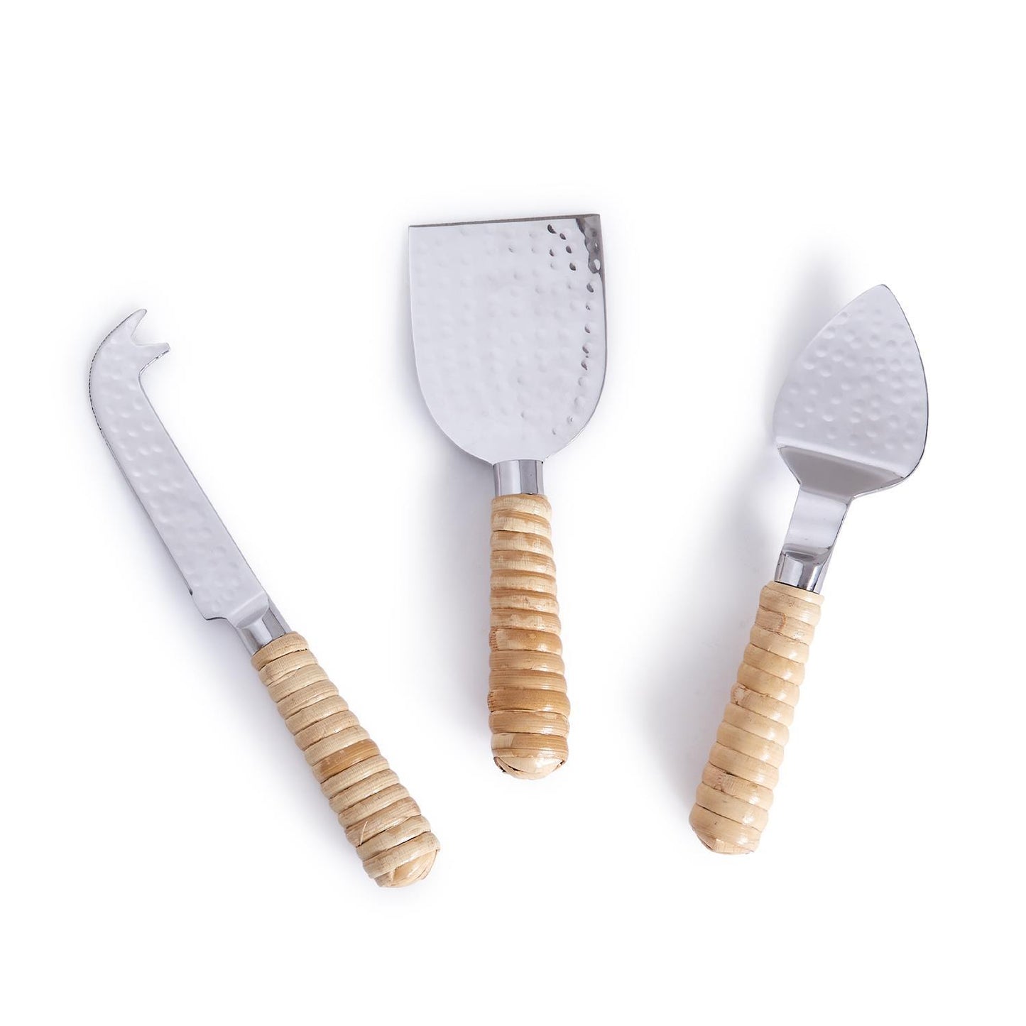 Rattan Wrapped Cheese Knives- Set/3