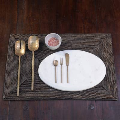 Hayes Salad Servers, Brass - Brass