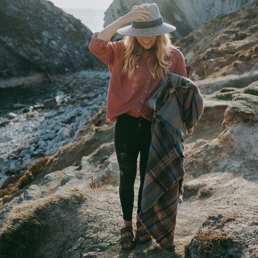 Multi Plaid Wool Blanket: Large 150 x 183cm