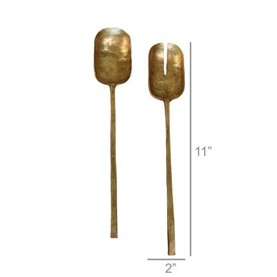 Hayes Salad Servers, Brass - Brass