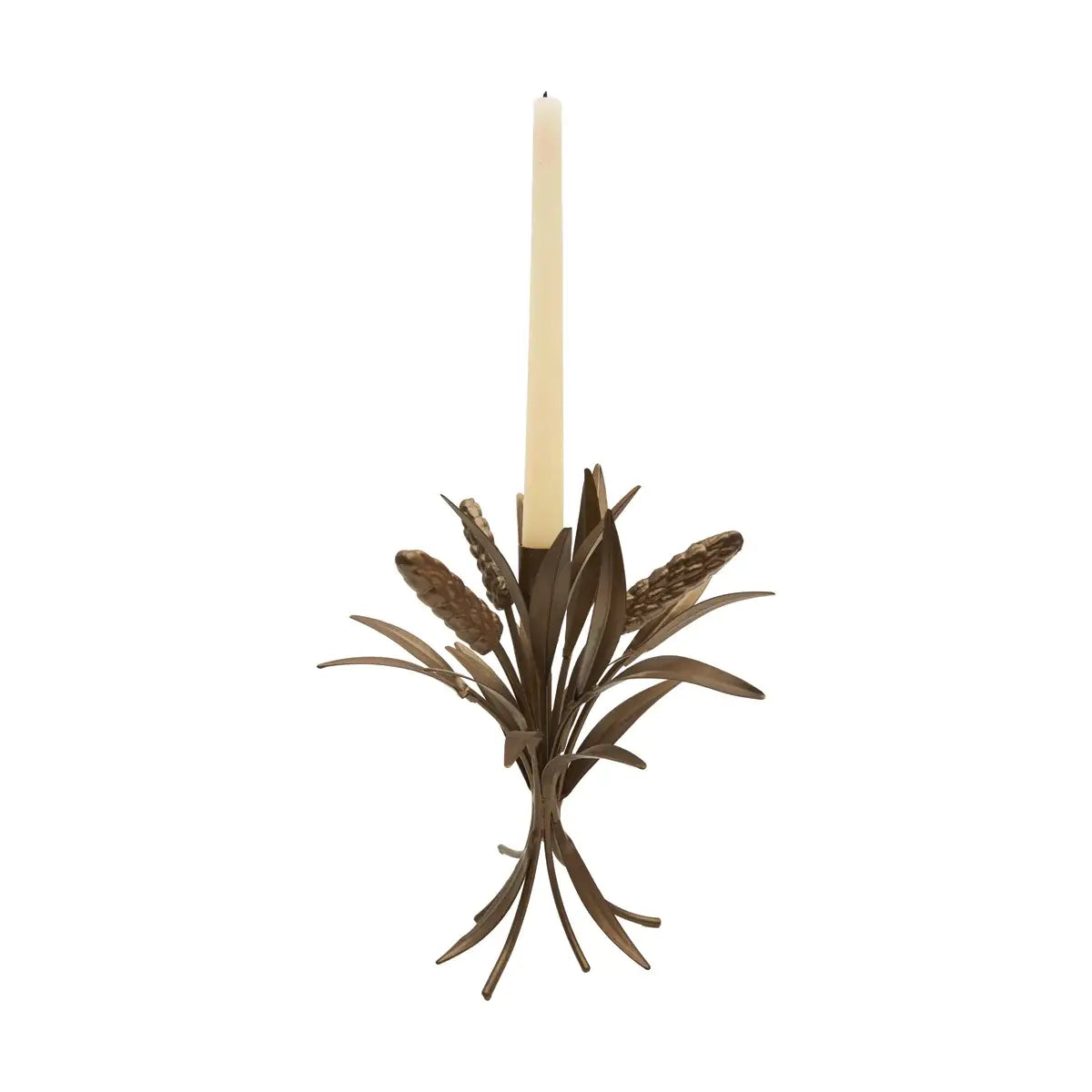 Harvest Wheat Metal Taper Candle Holder