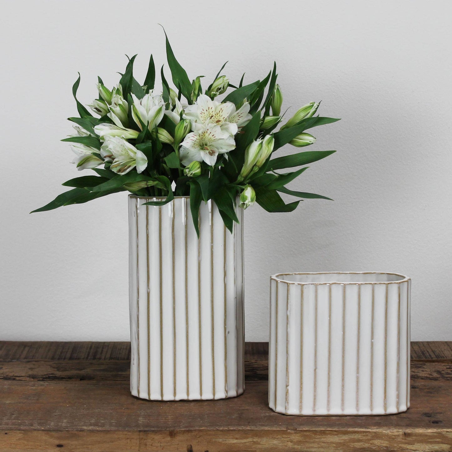 Caro Ribbed Vase, Ceramic - Sm