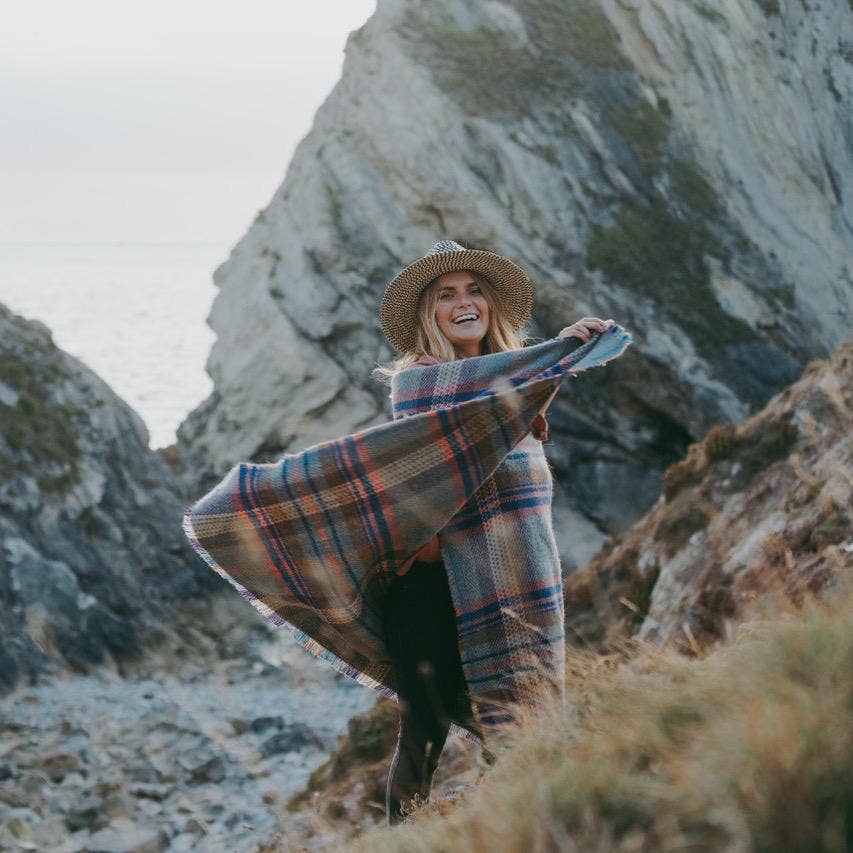 Multi Plaid Wool Blanket: Large 150 x 183cm
