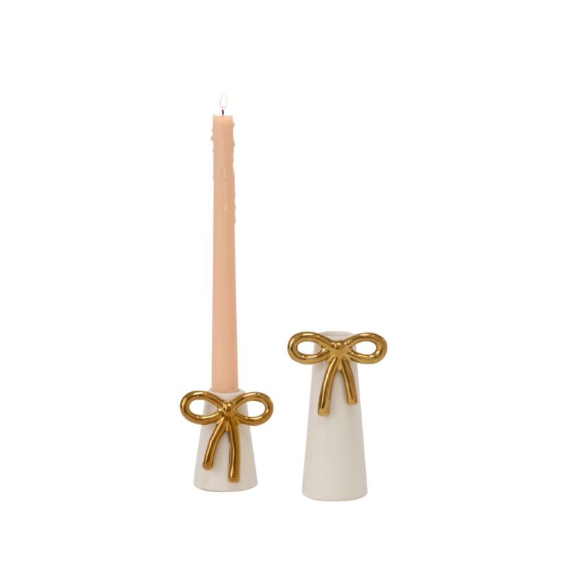 Ceramic Bow Candlestick