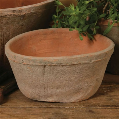Rustic Terra Cotta Oval Pot - Sm - Antique Red