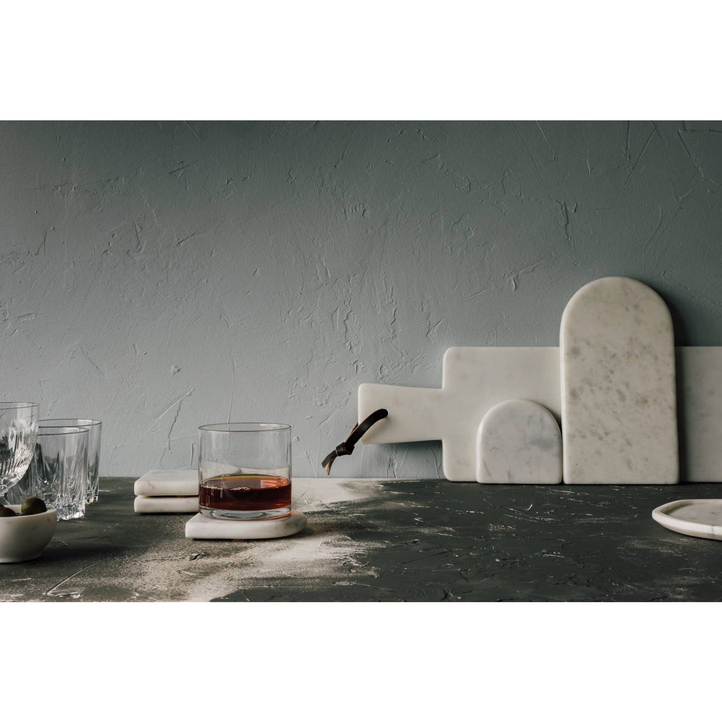 White Marble Arch Serving Board