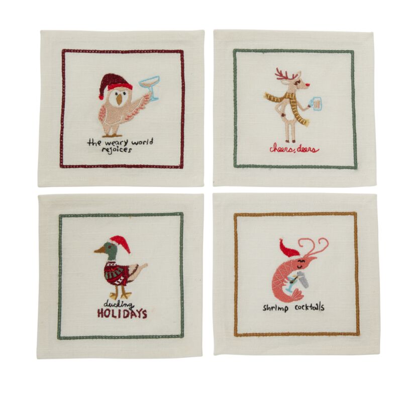 Tipsy Critters Cocktail Napkins - 4 Varieties