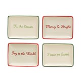 Stoneware Dish w/ Holiday Words