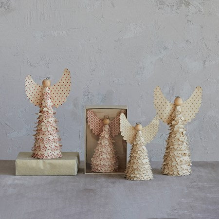 Handmade Recycled Paper Angel w/ Dots