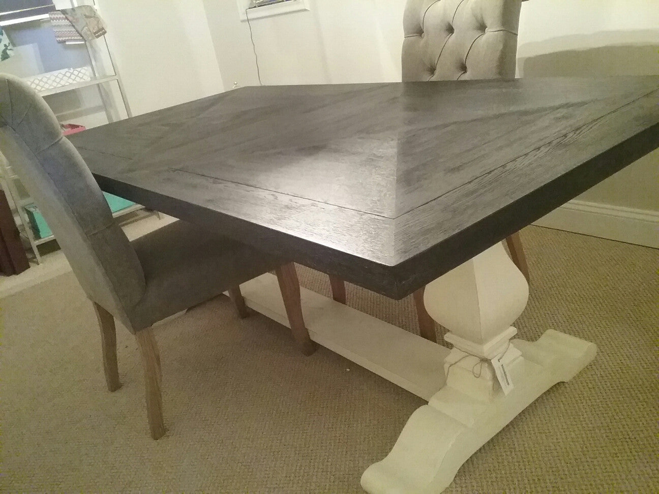 Black and White 84" Trestle Table