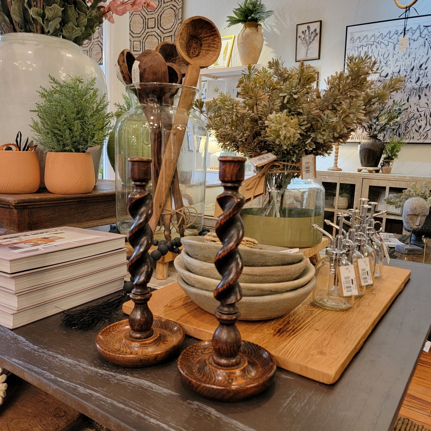 Vintage Barley Twist Candle Stick set