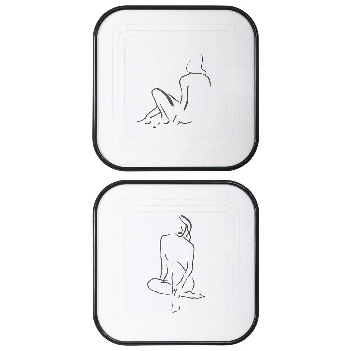 Feminine Sketch Framed Prints, set of 2