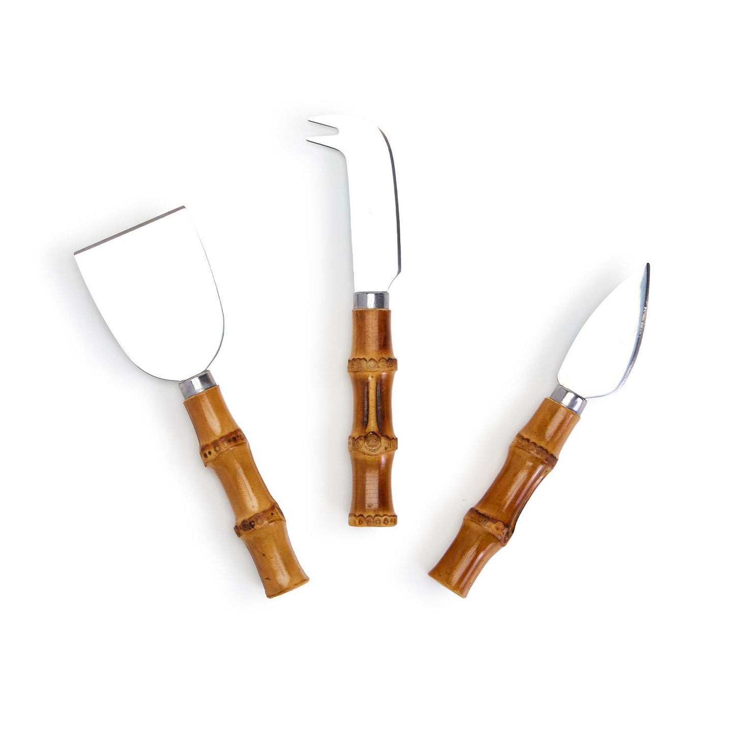 S/3 Natural Bamboo Handle Cheese Knives