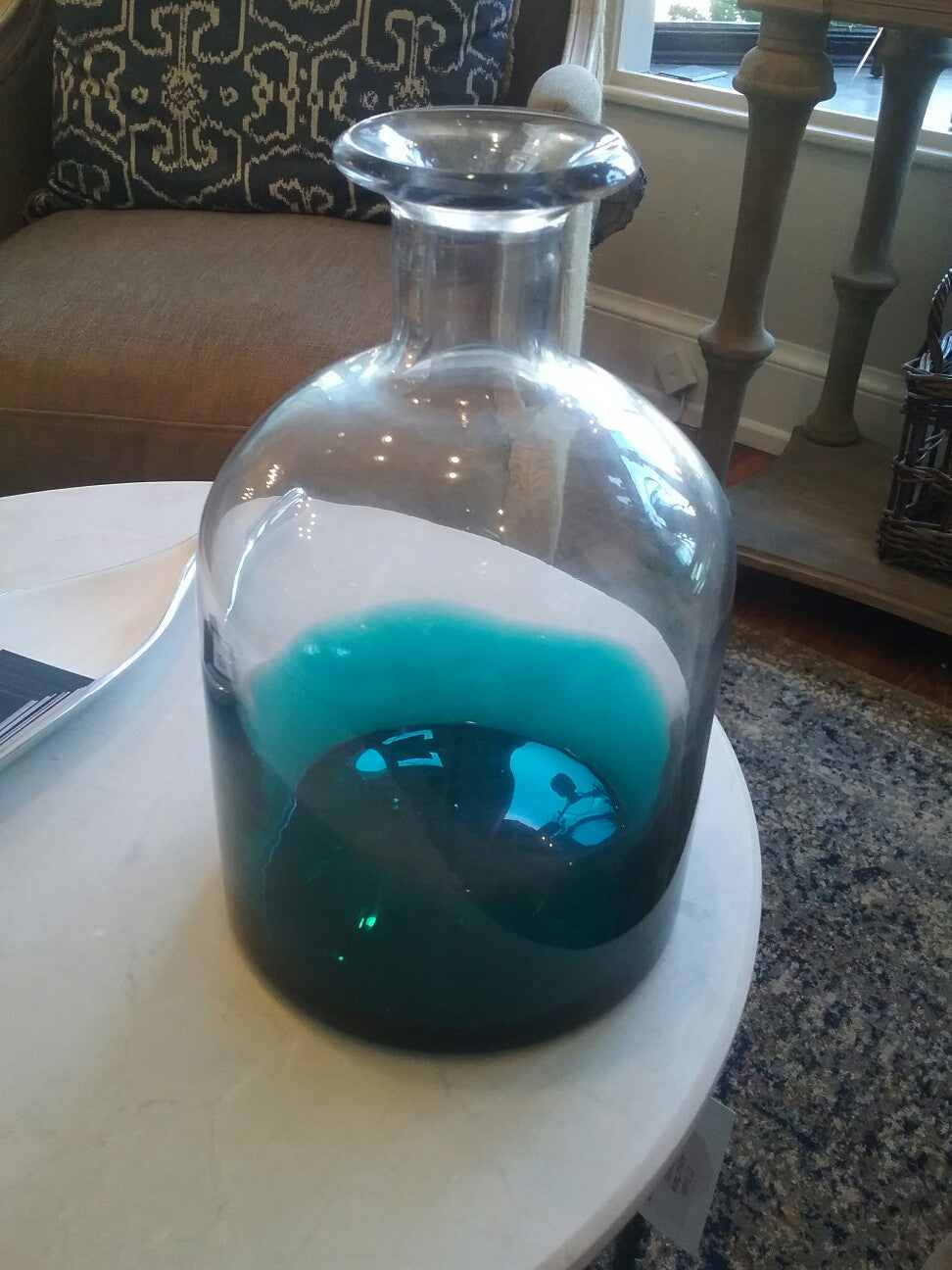 Teal/Clear Vase