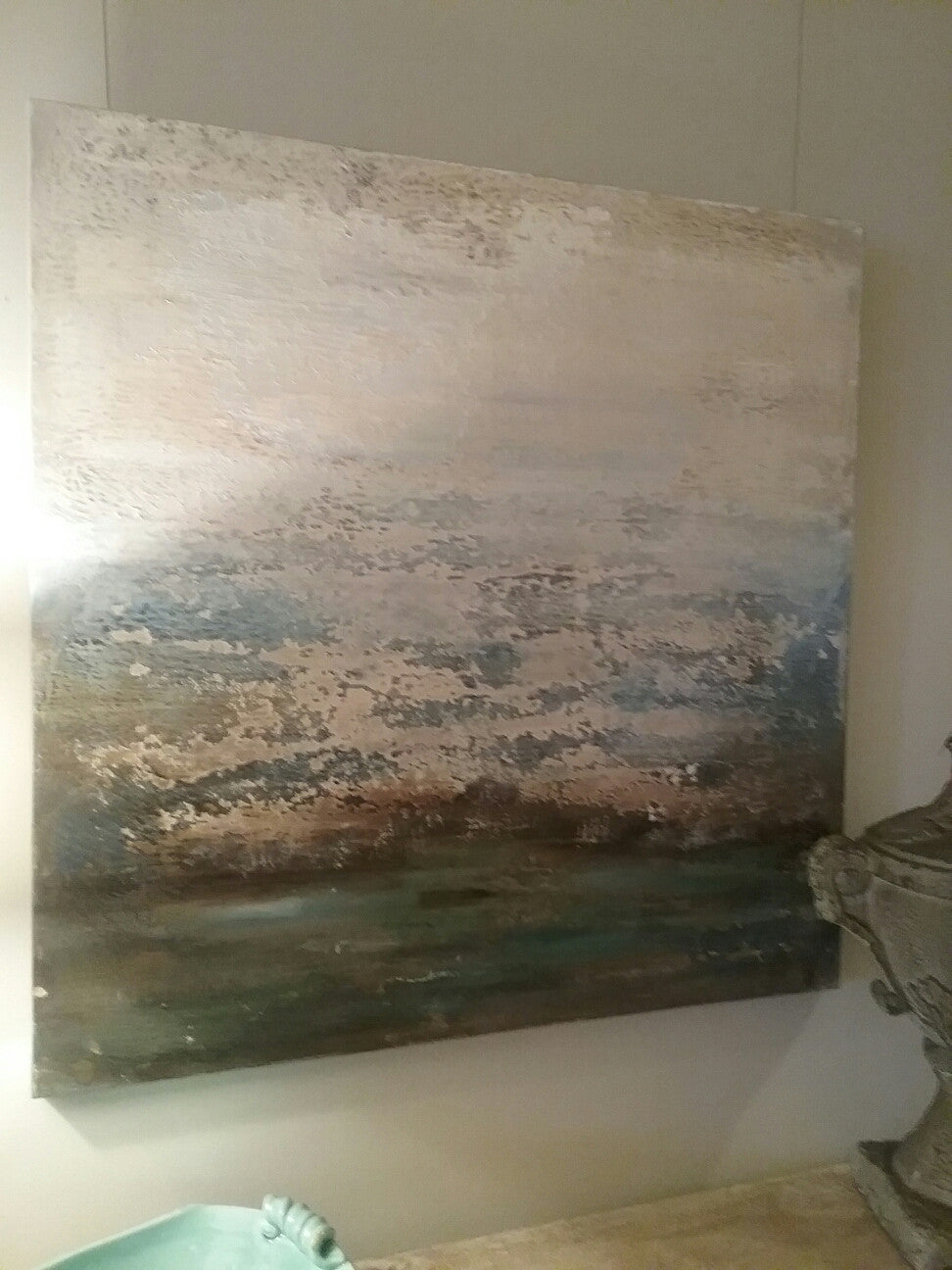 Abstract Blues Oil Painting