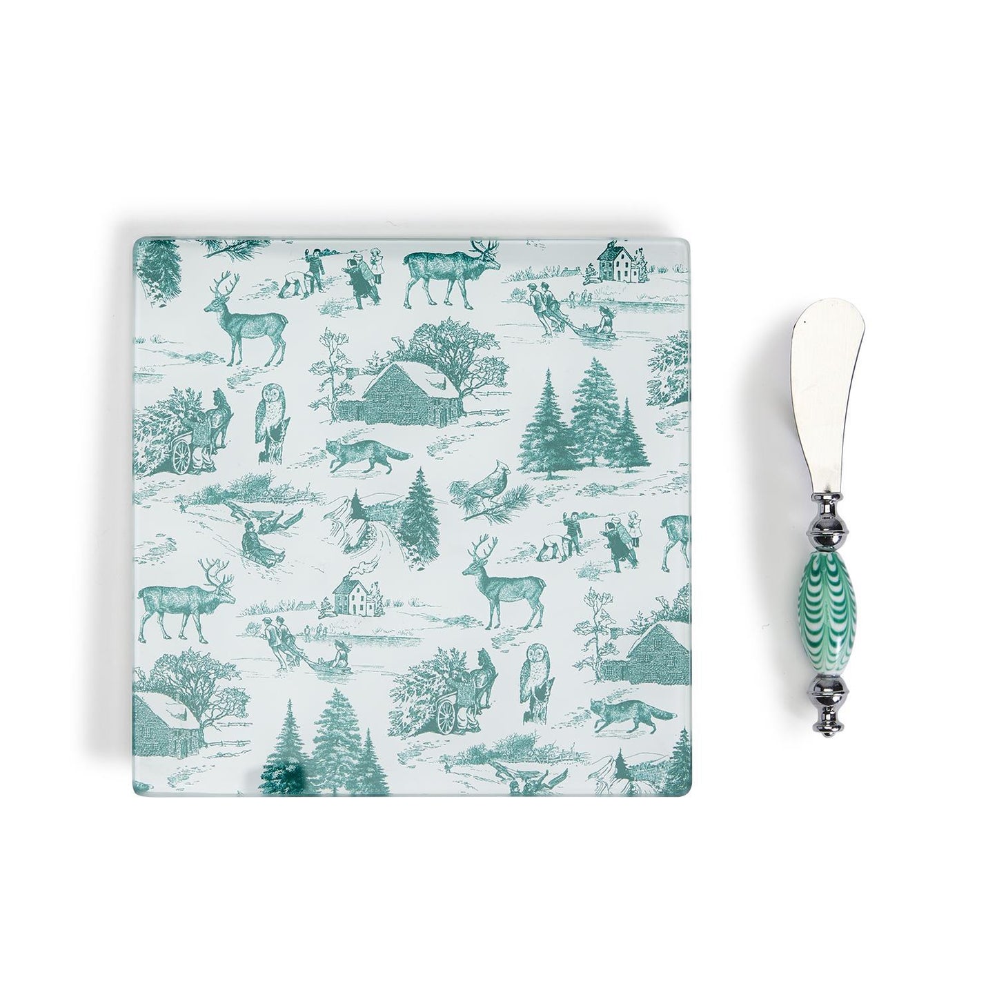 Winter Toile 2 PC Cheese Serving Set