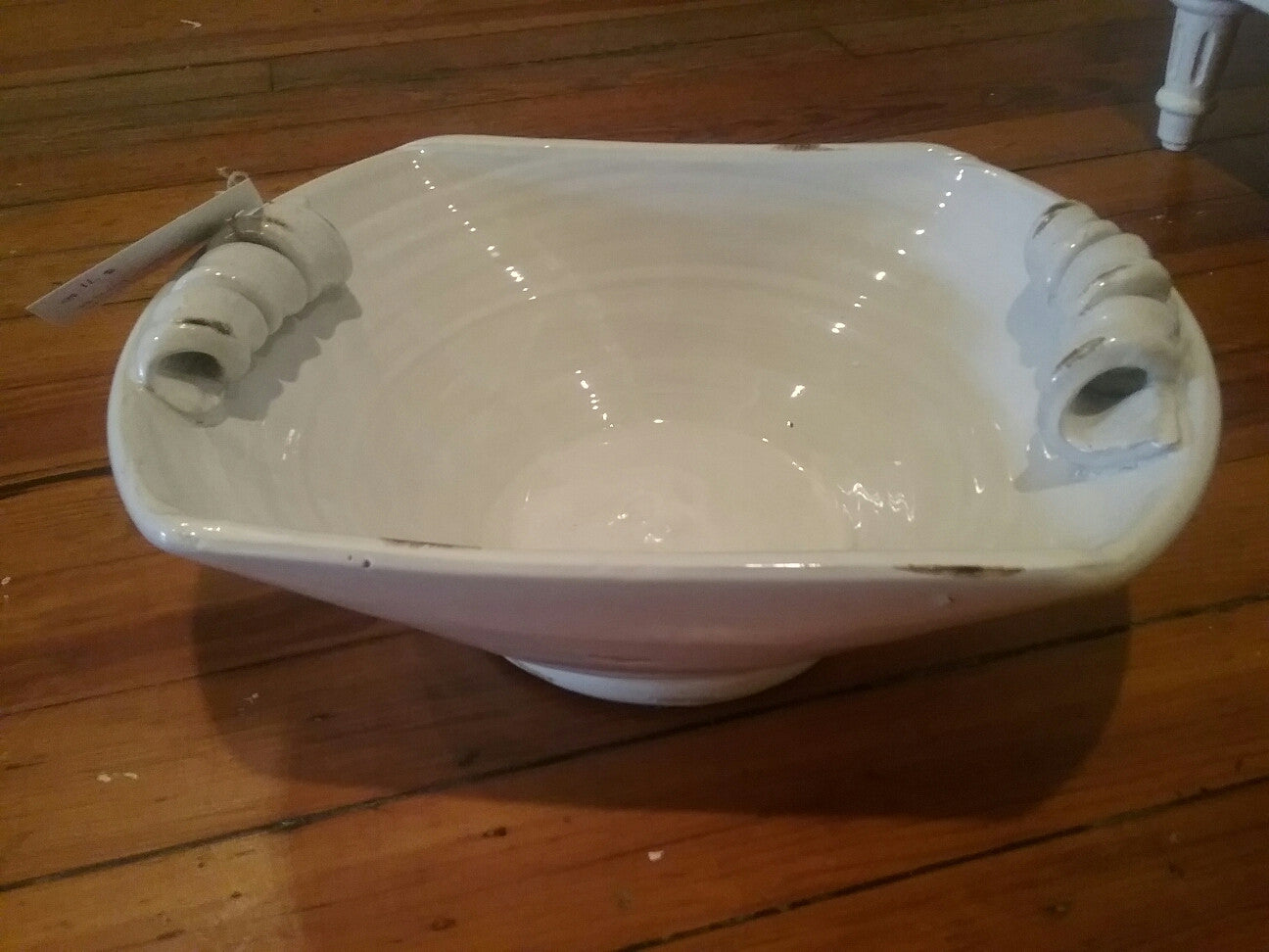 Curled Handle Bowl - White