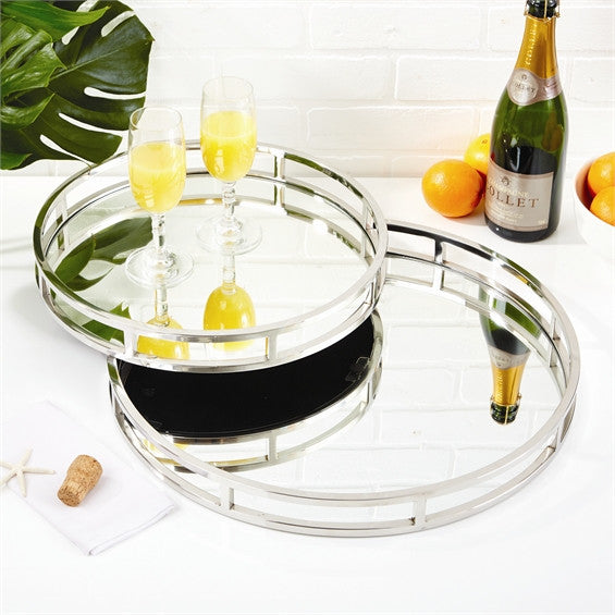 Round Mirrored Trays