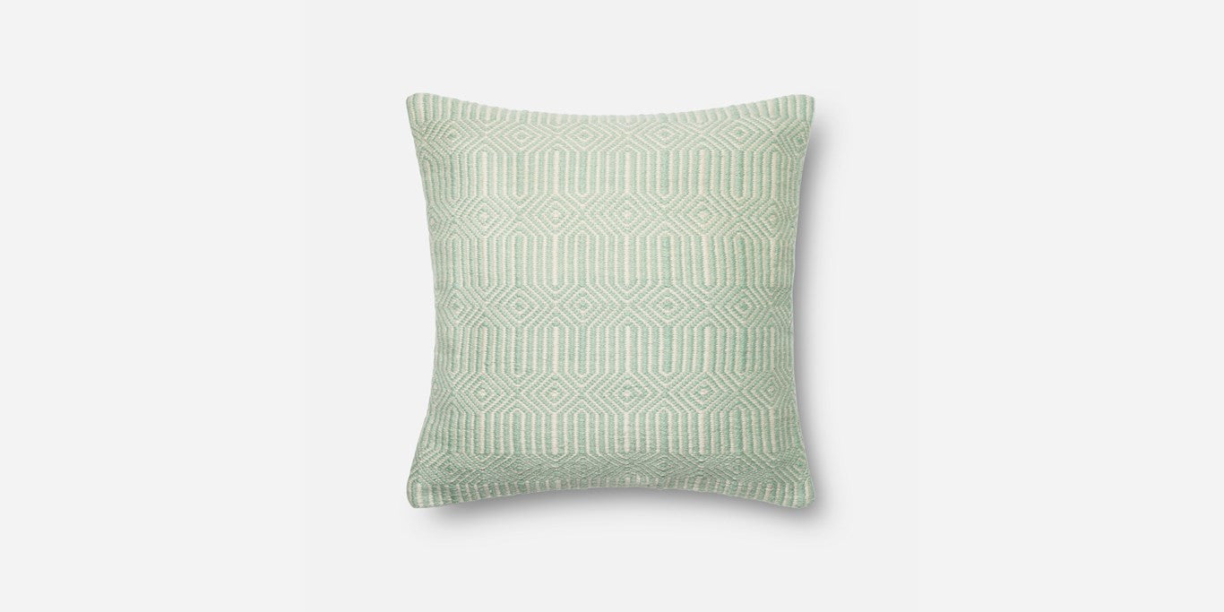Aqua Geometric Pillow