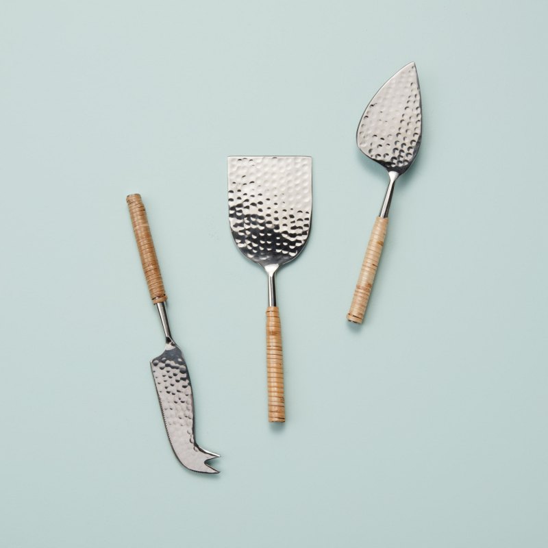 Rattan Handle Cheese Set