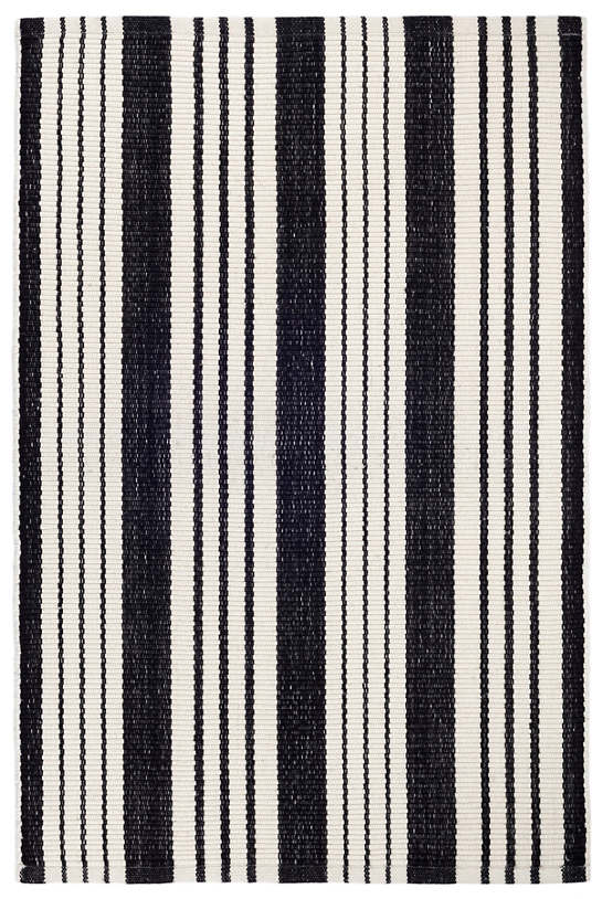 Birmingham Black Woven Cotton Rug - 2'x3'