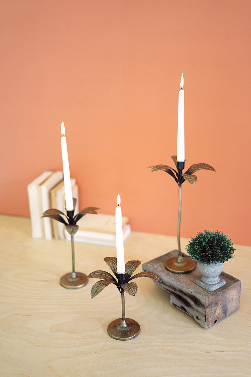 Palm Tree Candle Holders