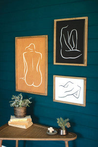 Framed Nude Prints Under Glass - Set of 3