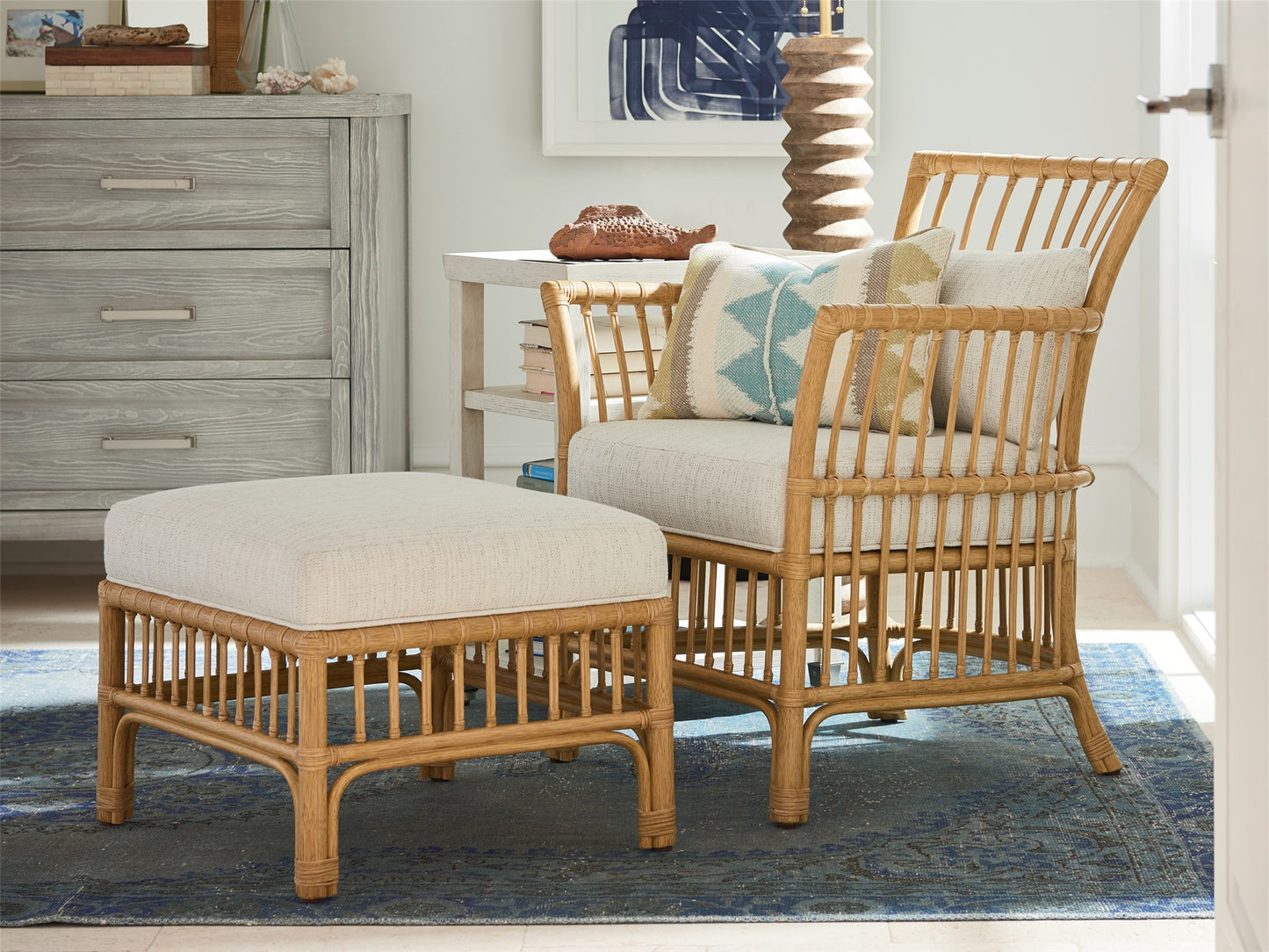 Clear Water Chair and Ottoman (sold together)