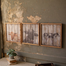Painted Cows on Wood