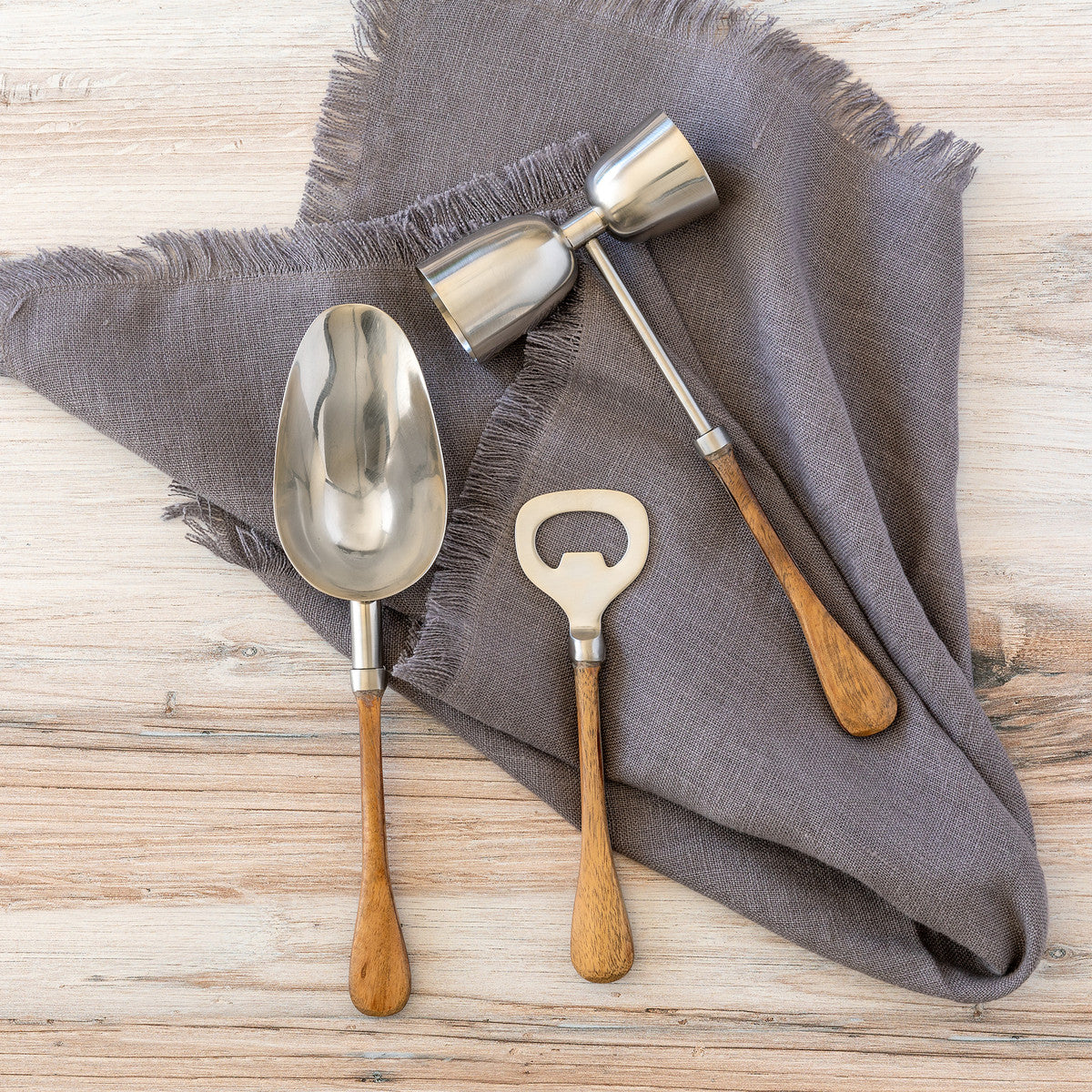 Wood Handled Barware