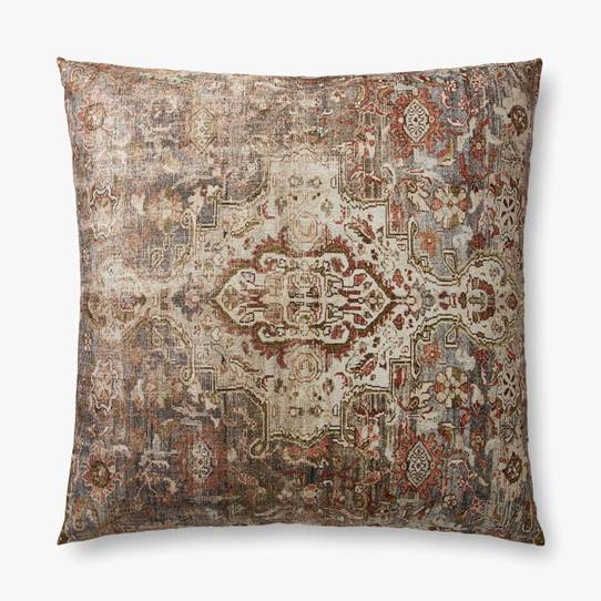 Red/Multi Floor Pillow