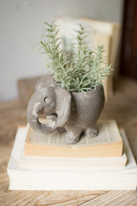 Clay Elephant Planter