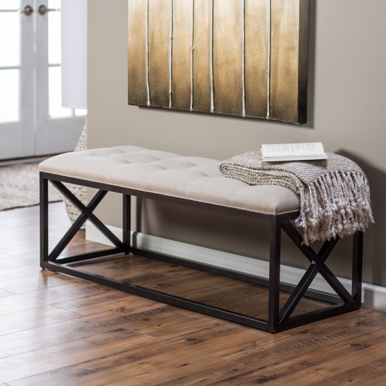 Tufted Hallway Bench 48" x 18"