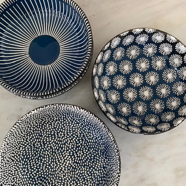Navy Stoneware Bowl