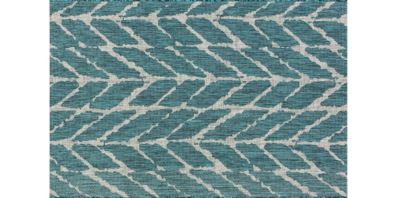 Teal and Gray 8 x 10 rug