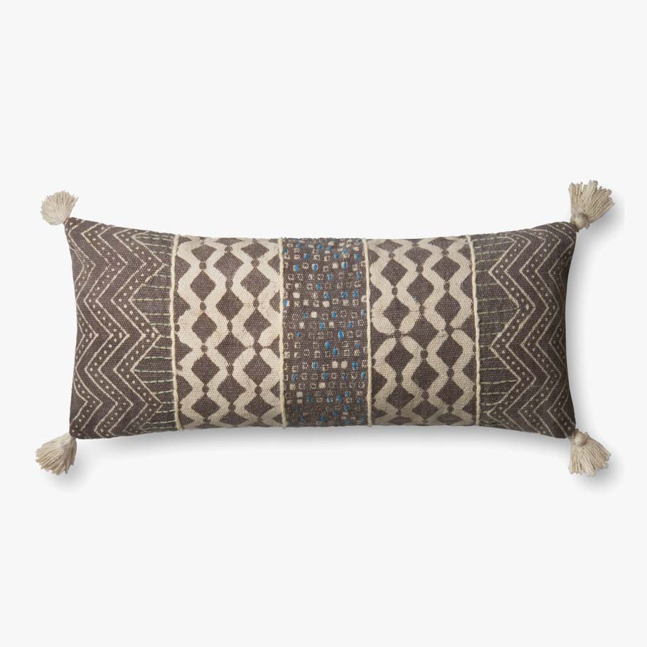 Grey Tassle Pillow
