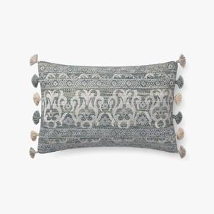 Aqua and Silver Pillow with Tassels