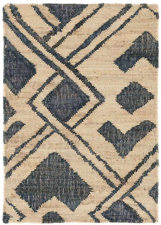 Zinnia Blue Woven Jute Rug - 5'x8'