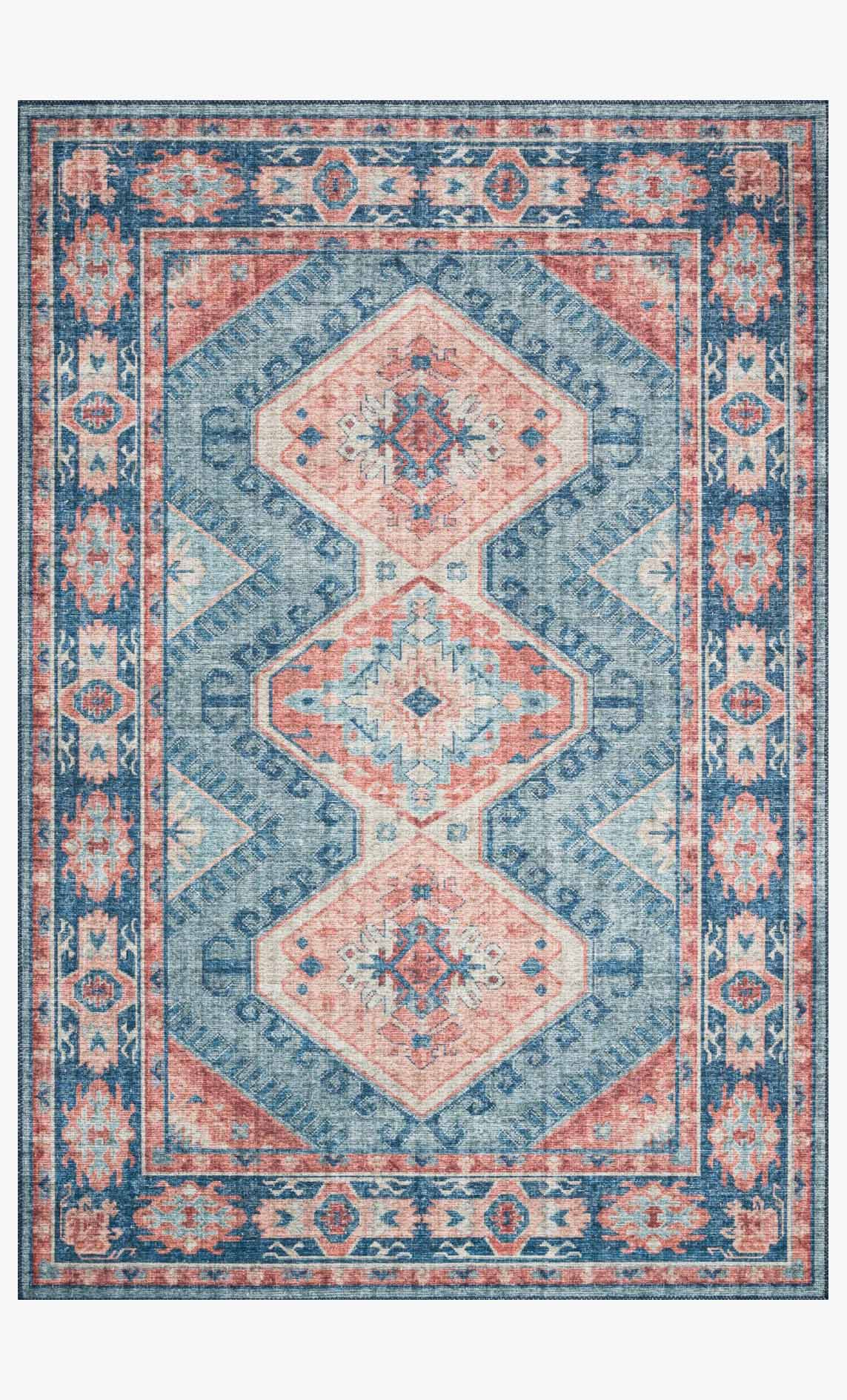 Skye Rug Collection - Turquoise/Terracotta (03)