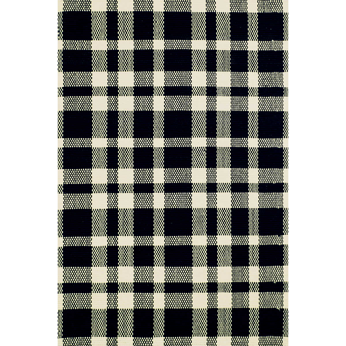 Tattersail Black/Ecru Woven Cotton Rug - 2'x3'