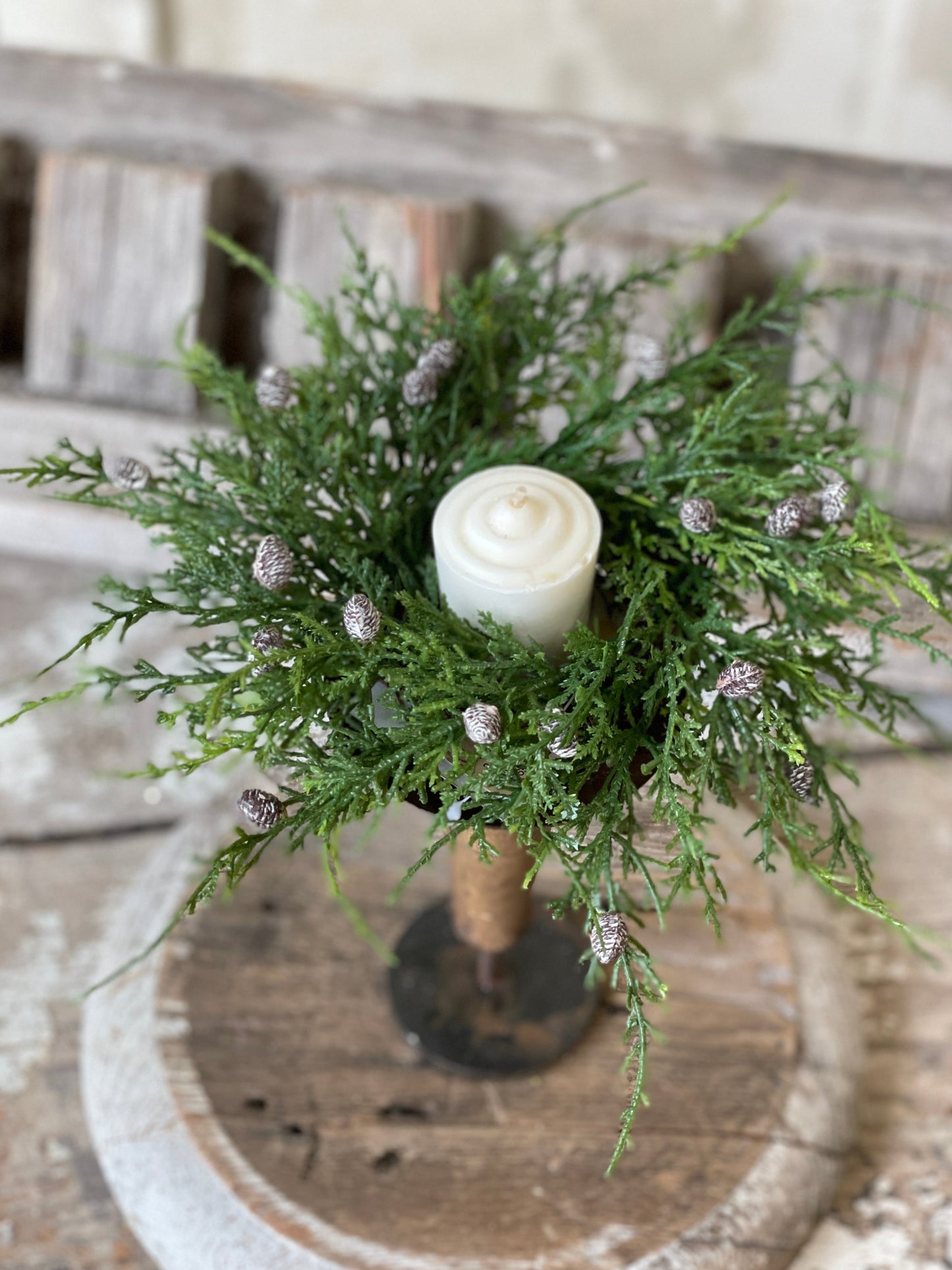 Creeping Cedar Candle Ring
