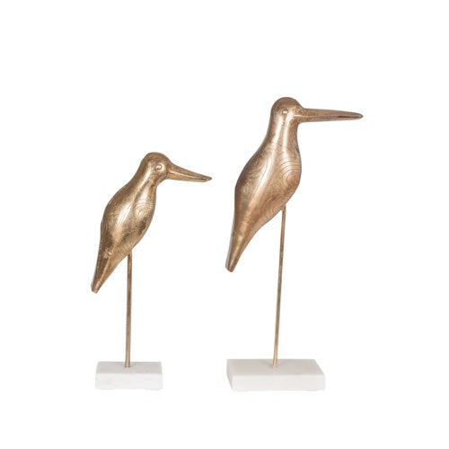 Kaua Metal Bird on Marble Stand, Small