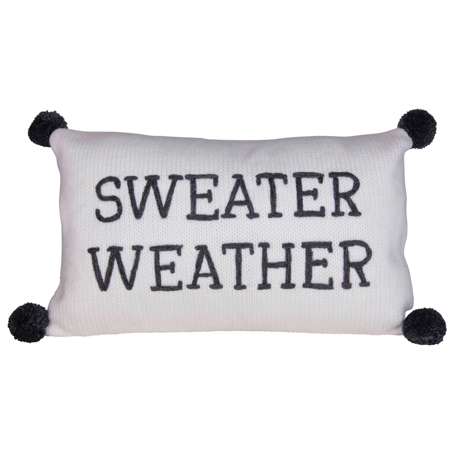 Sweater Weather Lumbar Pillow w/ Pom Poms