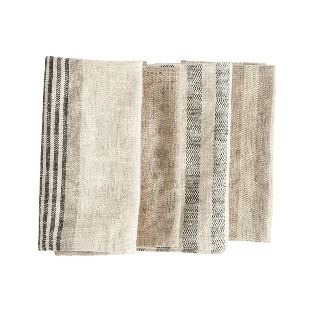 Woven Cotton Striped Napkins -Square