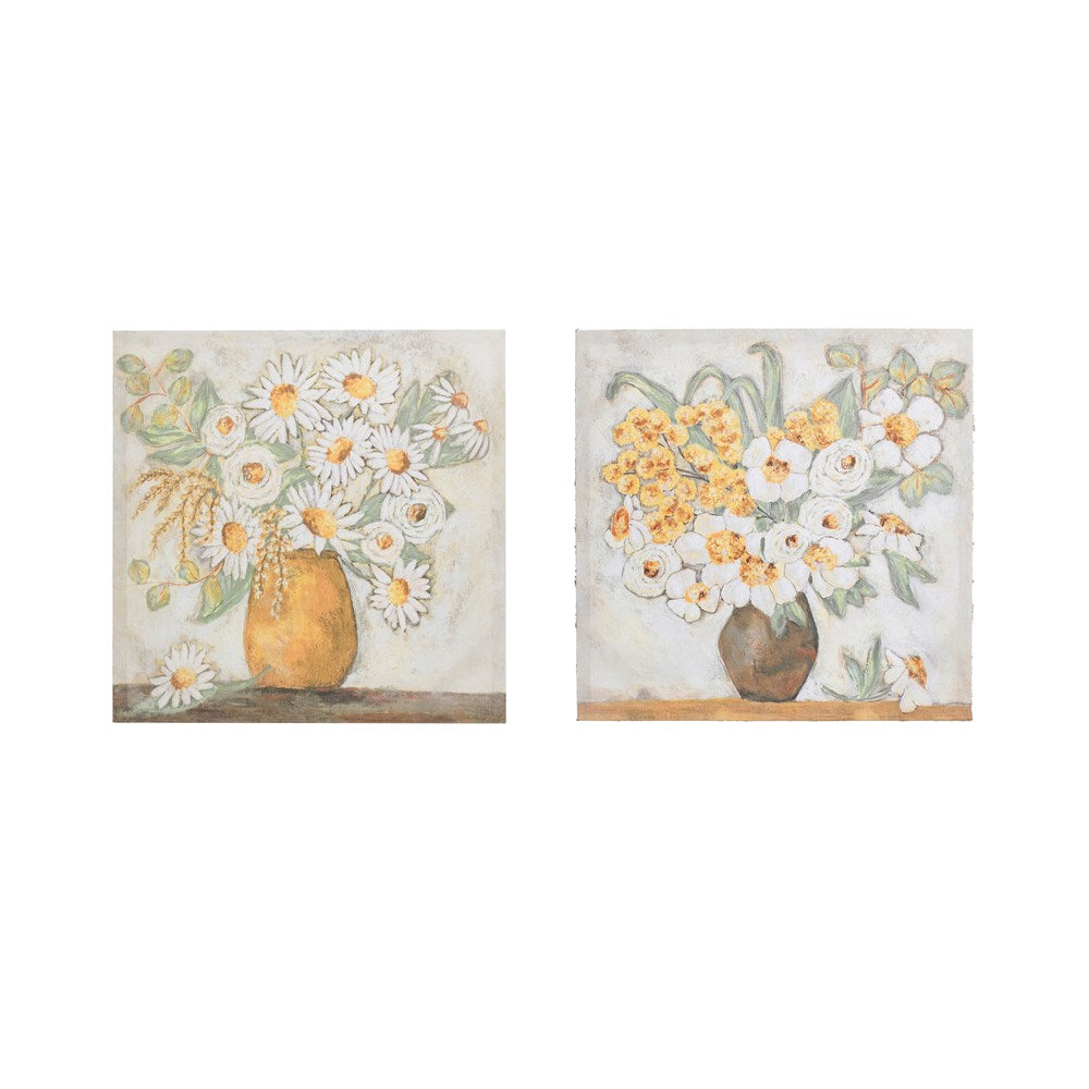 20" Square Canvas w/ Flowers in Vase