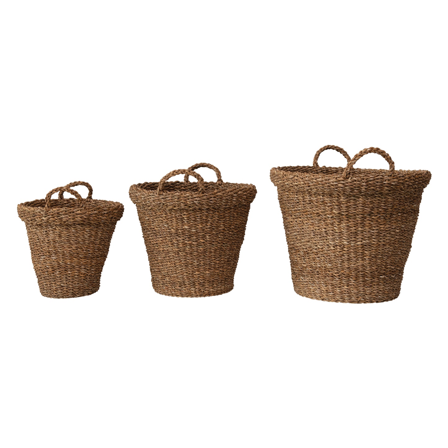 Hand-Woven Baskets with Handles