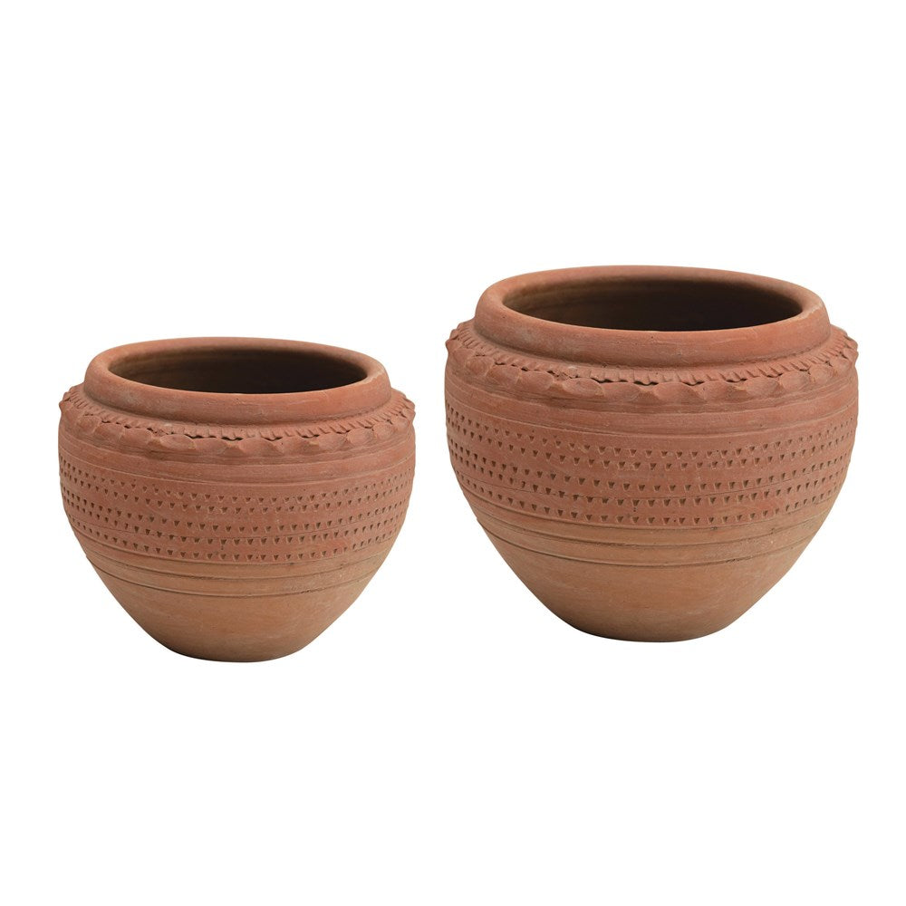 Textured Terra-cotta Pot